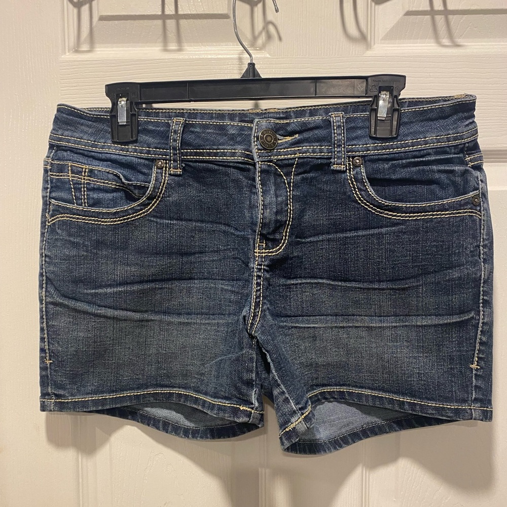 Dark wash blue jean shorts